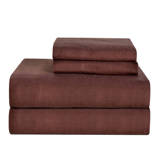 Celeste Home Ultra Soft Solid Brown Flannel Sheet Set