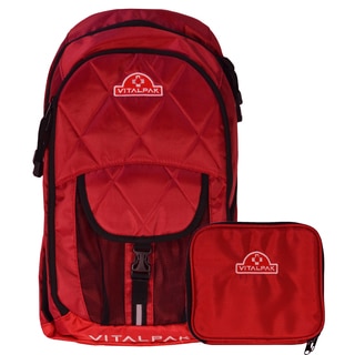 VitalPak Medical Backpack with Removable Snap-in Essentials Kit (Red)