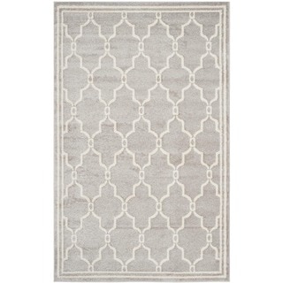 Safavieh Amherst Indoor/ Outdoor Light Grey/ Ivory Rug (4' x 6')
