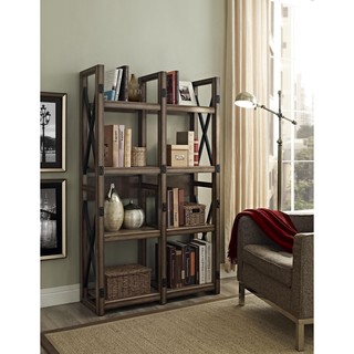 Ameriwood Home Wildwood Rustic Metal Frame Bookcase/ Room Divider