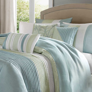 Madison Park Chester Green/Blue 7-piece Comforter Set