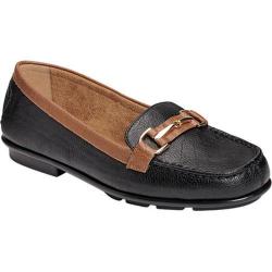 Women's A2 by Aerosoles Nu World Loafer Black Combo Faux Leather
