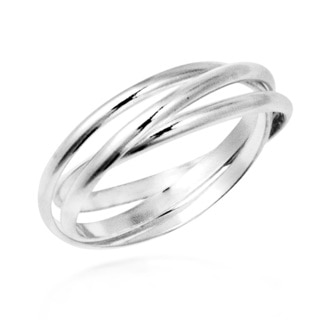 Interconnected Trinity Band Sterling Silver Ring (Thailand)
