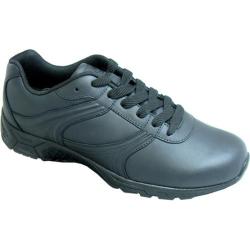 Men's Genuine Grip Footwear Slip-Resistant Athletic Plain Toe Work Shoes Black Leather