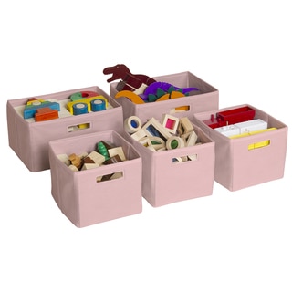 Pink Storage Bins (Set of 5)