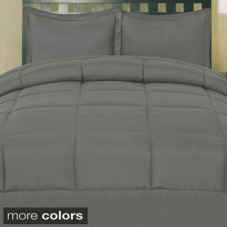 Plush Solid Color Box Stitch Down Alternative Comforter