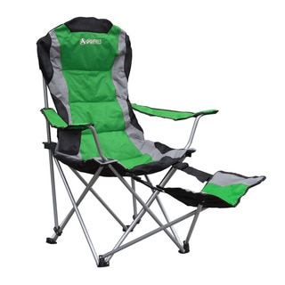 Green Polyester Foldable Footrest Camping Chair