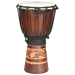 Hand-carved Kalimantan Travel-size Djembe Drum (Indonesia)