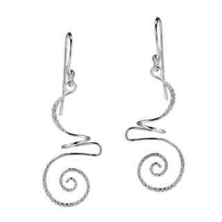 Intricate Abstract Swirls Sterling Silver Dangle Earrings (Thailand)