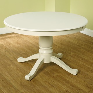 Simple Living Alexa Round Antique White Pedestal Dining Table