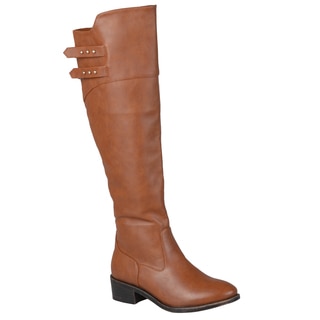 Journee Collection Women's 'Chloe' Regular and Wide-calf Button Detail Knee-high Riding Boot