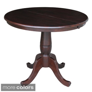 Round 36-inch Pedestal Table with 12-inch Leaf