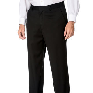 Marco Carelli Men's Black Flat-front Suit Separate Dress Pants