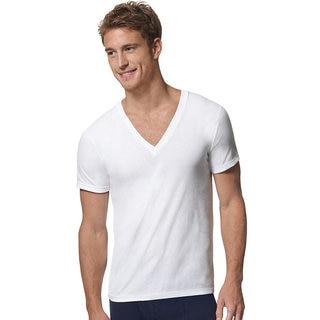 Hanes Ultimate X-Temp V-neck White Undershirt (3 Pack)