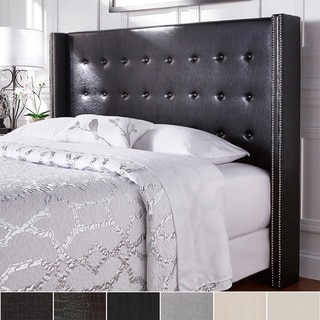 Marion Nailhead Wingback Button Tufted Queen Size Headboard by INSPIRE Q