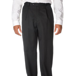 Cianni Cellini Men's Black Wool Gabardine Pants