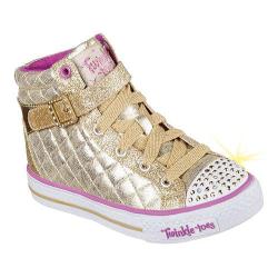 Girls' Skechers Twinkle Toes Shuffles Sweetheart Sole High Top Gold