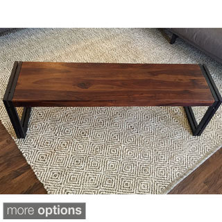 Timbergirl Reclaimed Seesham Wood Bench with Metal Legs (India)