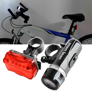 INSTEN Bicycle Front Head Light and Rear Lamp with 5 LEDs