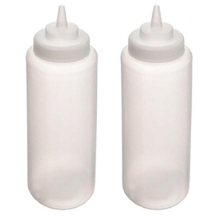 Jumbo 32 oz Wide Mouth Pliable Squeeze Bottle (2-in-1) Set.