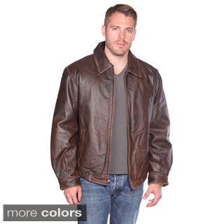 Wilda Men's 'Norton' Leather Bomber Jacket
