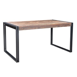 Timbergirl Old Reclaimed Wood Dining Table with Iron Legs (India)