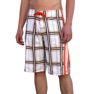 Azul Swimwear Men's 'Squares' Orange Boardshorts