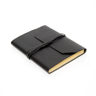 Sitara Handmade Black Leather Journal with Leather Tie Closure and Unlined Paper (India)