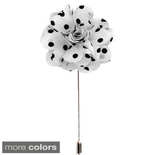 Men's Handmade Polka Dots Lapel Flower Pin