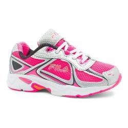 Girls' Fila Quadrix Running Shoe Knockout Pink/Metallic Silver/Vibrant Orange