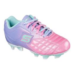 Girls' Skechers Teamsterz Tricky Kicks Soccer Cleat Periwinkle/Pink/Aqua