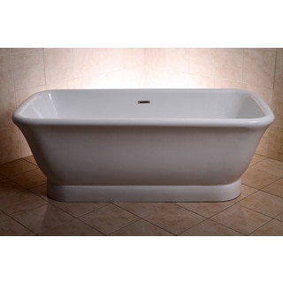 Large Contemporary Double Ended Acrylic 71-inch Pedestal Bathtub