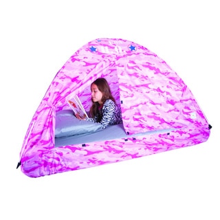 Pacific Play Tents Pink Camo Bed Tent-77 IN x 38 IN x 35 IN