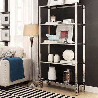 INSPIRE Q Alta Vista Black + Chrome Metal Single Shelving Bookcase