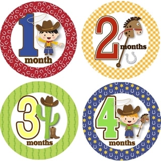 Rocket Bug Ride 'Em Cowboy Monthly Baby Bodysuit Stickers