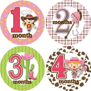 Rocket Bug Ride 'Em Cowgirl Monthly Baby Bodysuit Stickers