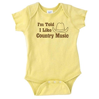 Rocket Bug 'I'm Told I Like Country Music' Baby Bodysuit