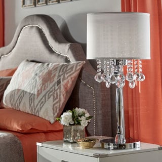 INSPIRE Q Silver Mist 3-light Crystal Chrome Table Lamp
