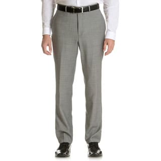 Tommy Hilfiger Men's Trim Fit Grey Sharkskin Wool Dress Pants