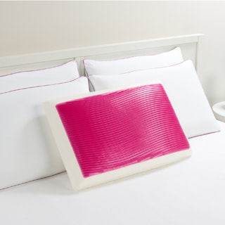 Comfort Memories Pink Wave Memory Foam and Gel Bed Pillow