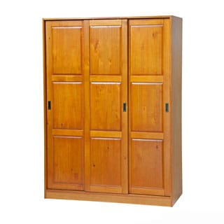 Customizable Solid Pine Three Sliding Door Wardrobe