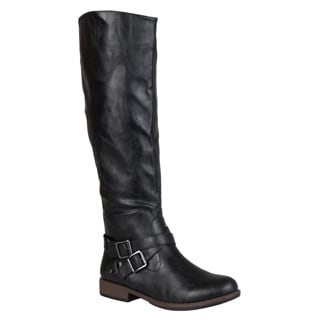 Journee Collection Women's 'April' Regular and Wide-calf Buckle Knee-high Riding Boot