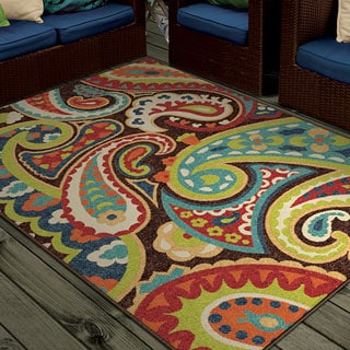 Indoor/ Outdoor Promise Monteray Paisley Multi-colored Rug (7'8 x 10'10)