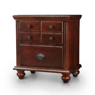 Furniture of America Alianess European Style 2-drawer Cherry Nightstand