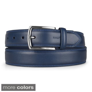 Nautica Men's Genuine Leather Double Stitched Belt