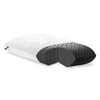 Z Zoned Dough Memory Foam Bed Pillow Infused with Bamboo Charcoal