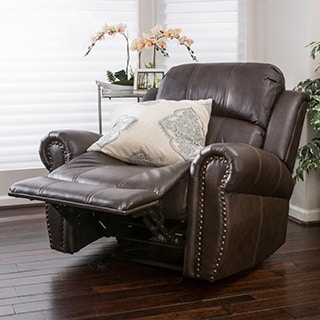 Christopher Knight Home Charlie Bonded Leather Glider Recliner Club Chair