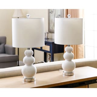 ABBYSON LIVING Camden Gourd White Table Lamp (Set of 2)