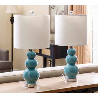 ABBYSON LIVING Camden Gourd French Blue Table Lamp (Set of 2)
