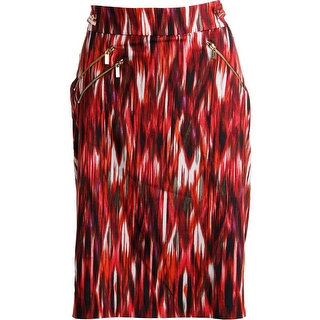Calvin Klein Womens Printed Knee-Length Pencil Skirt